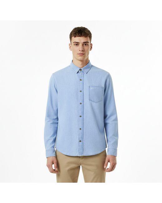 Jack Wills Blue Chambray Long Sleeve Denim Shirt for men