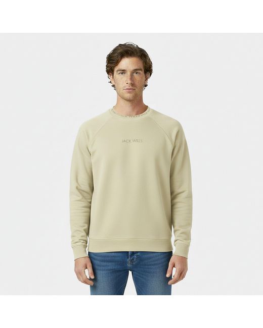 Jack Wills Natural Jacquard Crew Sweatshirt for men