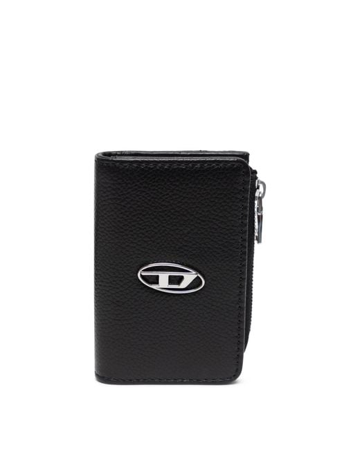 DIESEL Black L-Zip Keyring for men