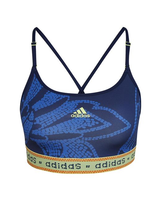 Adidas Blue Medium Impact Sports Bra