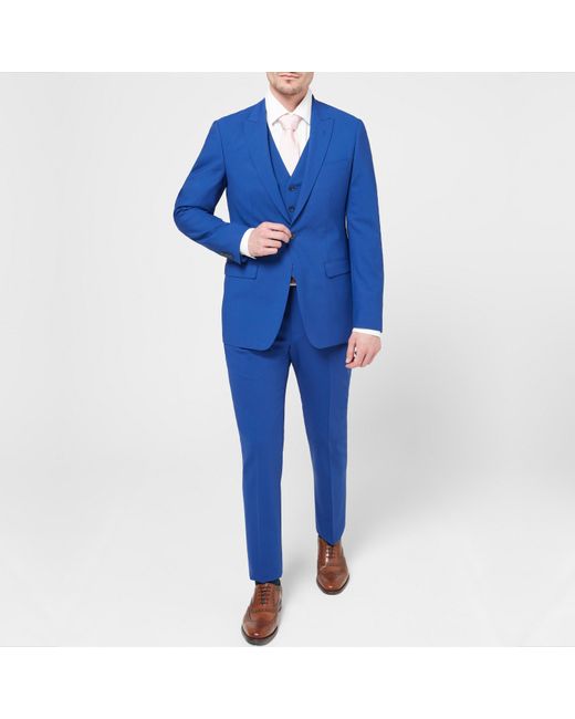 Without Prejudice Blue Kilburn Slim Fit Waistcoat for men