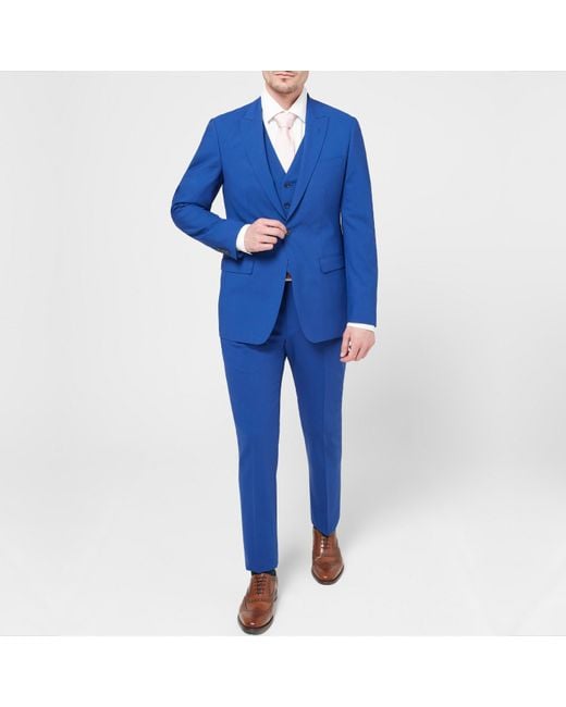 Without Prejudice Blue Kilburn Slim Fit Waistcoat for men