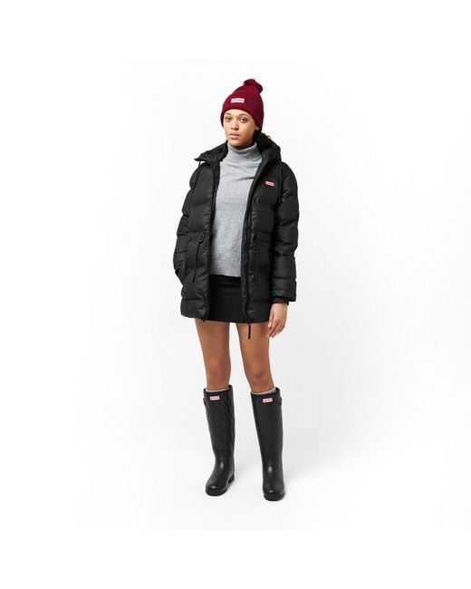 Hunter Black Sonic Waterproof Short Puffer Jacket