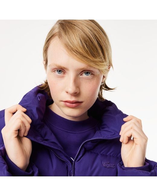 Lacoste Purple Insulated Short Puffer Jacket