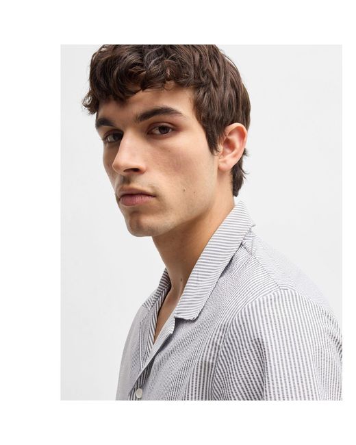 Boss Gray Velvetfish Beach Shirt for men