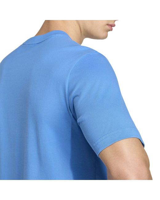 Adidas Blue Essentials Single Jersey Logo T-Shirt for men