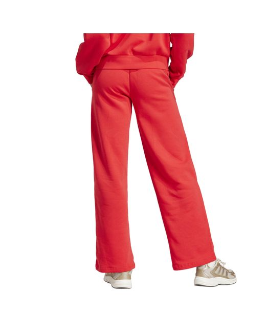 Adidas Red Open Hem Fleece Joggers