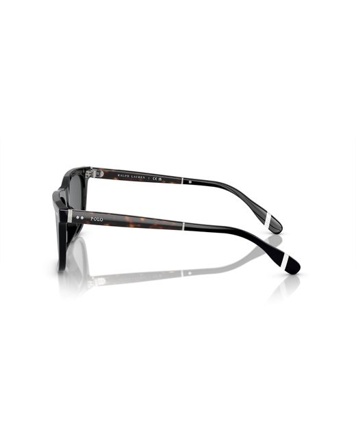 Polo Ralph Lauren Black Rectangle Sunglasses for men