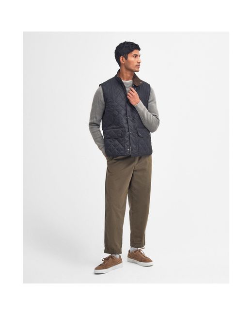 Barbour Blue Lowerdale Diamond-Quilted Gilet for men