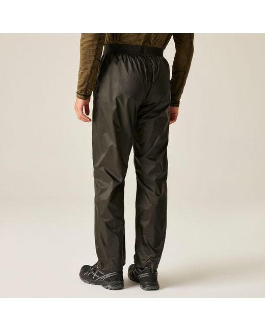 Regatta Black Pack It Waterproof Overtrousers for men