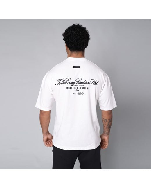 TELA CRUZ White Studio Tee Oversized T-Shirt for men