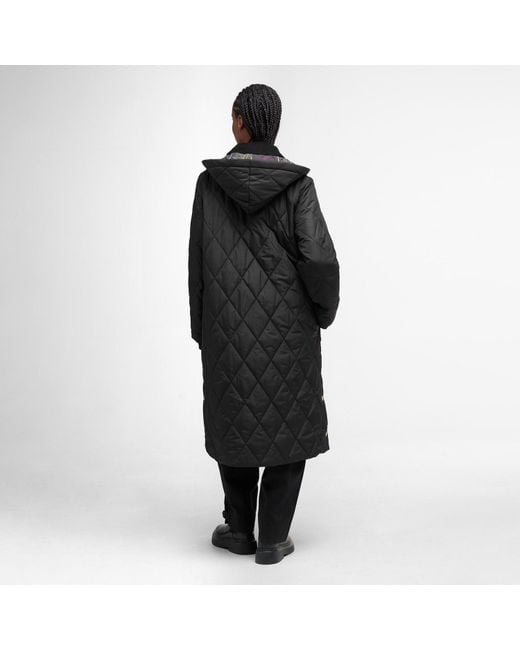 Barbour Black Meredith Hooded Long Sleeve Quilted Jacket