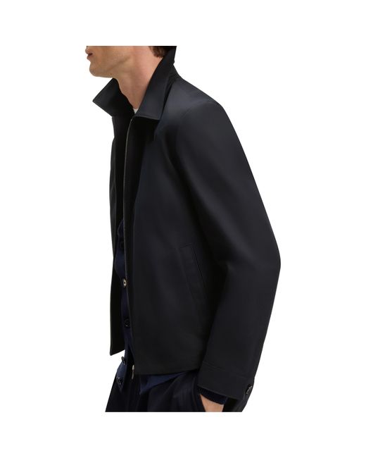 Boss Blue Beckham Cotton Zip Long Sleeve Overshirt for men