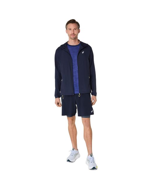 Asics Blue Road Packable Jacket Running for men