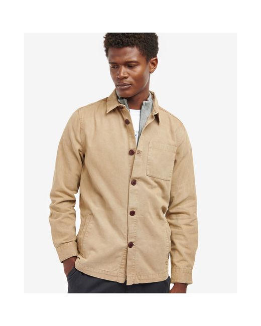 Barbour Natural Washed Cotton Long Sleeve Overshirt for men