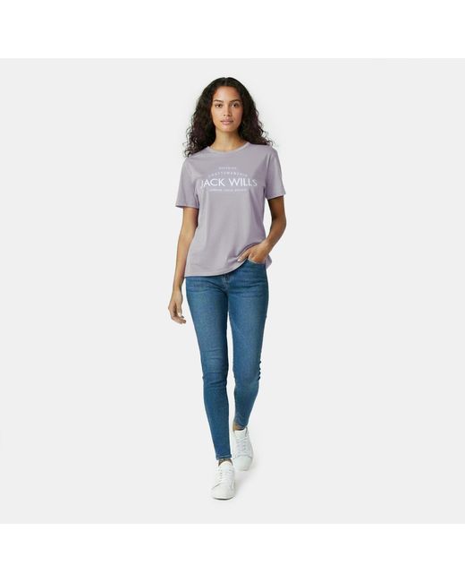 Jack Wills Purple Forstal Boyfriend T-Shirt Ladies