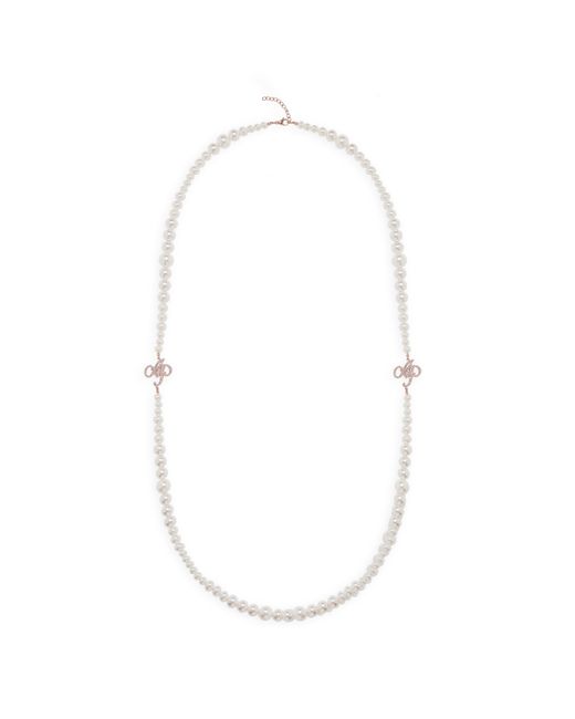 Agent Provocateur White Barb Long Pearl Necklace