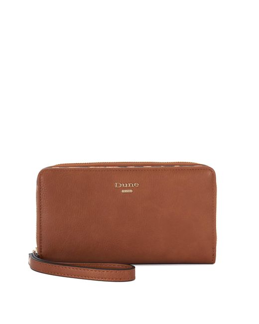 Dune Brown Krissyo Leopard Lined Tan Purse