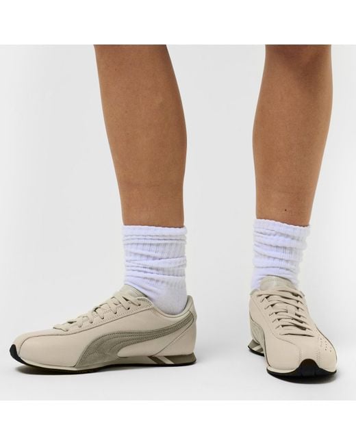 PUMA White Sprint Prem Low-Top Trainers