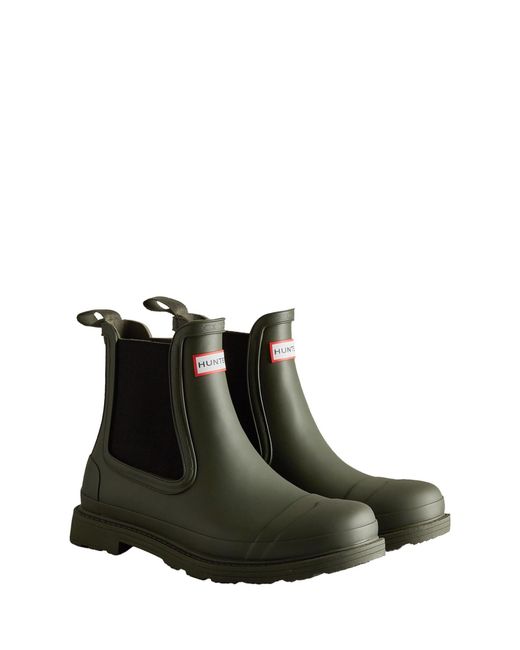 Hunter Green Commando Chelsea Boots for men