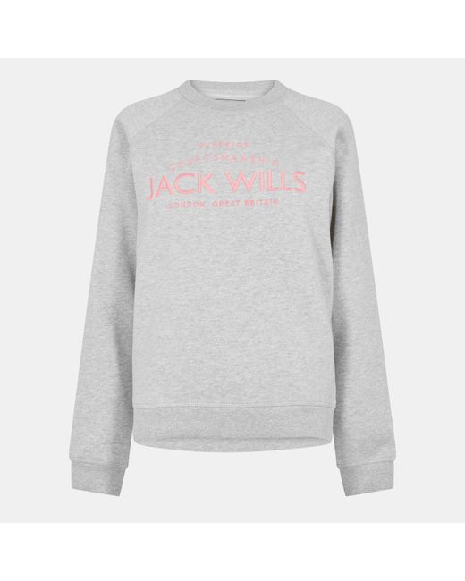 Jack Wills Gray Hunston Graphic Crew Neck Sweatshirt