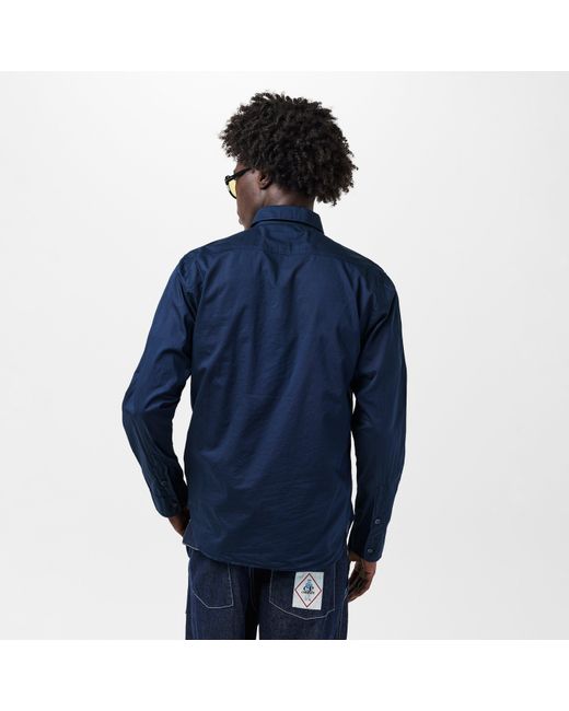 C P Company Blue Long Sleeve Shirt for men