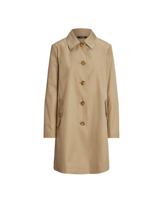 Ralph Lauren Natural Genuine Leather Structured Trench Coat