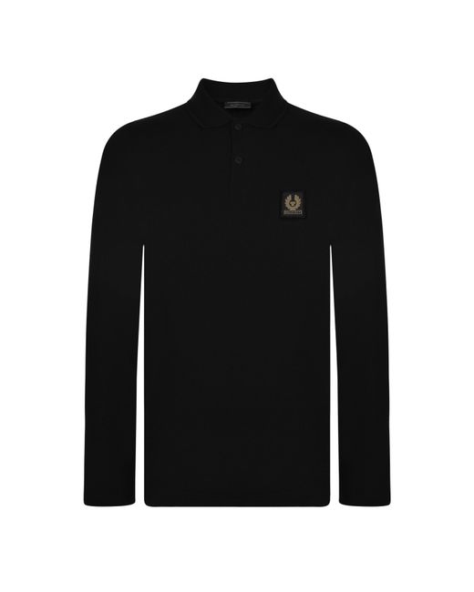 Belstaff Black Long Sleeved Polo Shirt for men