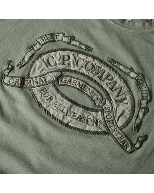 C P Company Gray Cp Logo T-Shirt Sn64 for men