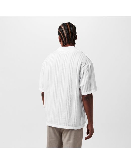 Represent White Short Sleeve Bowling Shirt for men