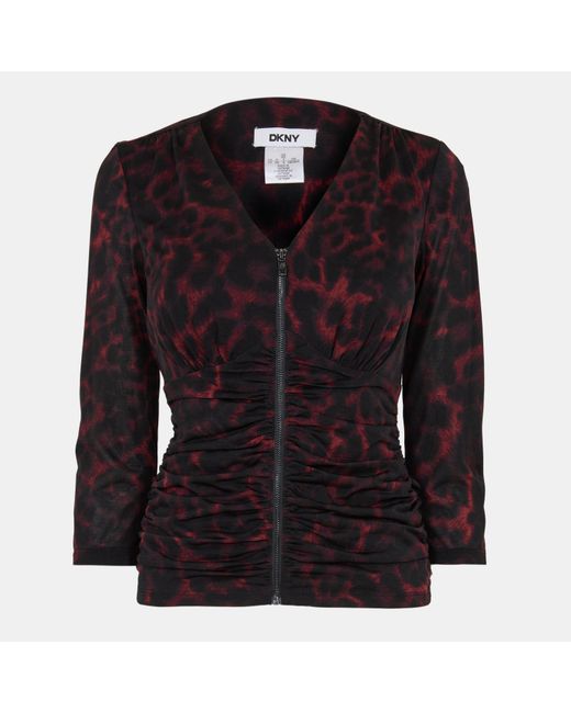 DKNY Black Long-Sleeve Zip T-Shirt