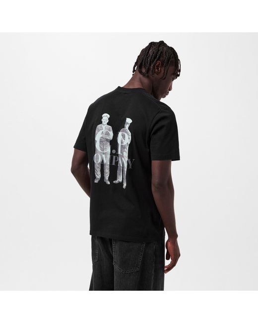 C P Company Black Sailor T-Shirt for men