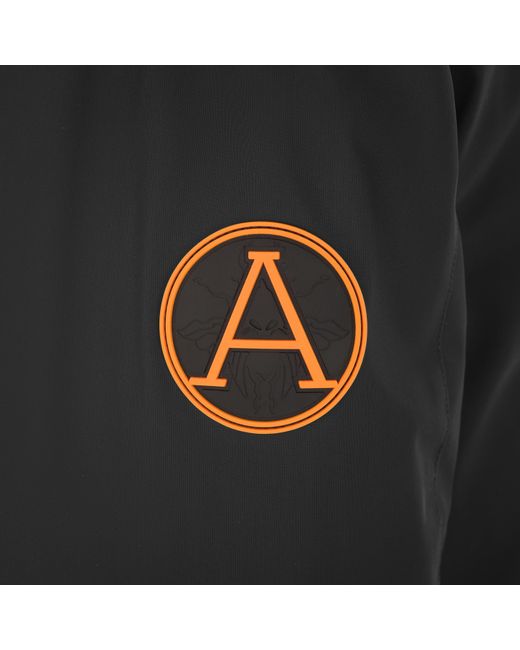 ARCTIC ARMY Black Long Weather-Resistant Overcoat for men