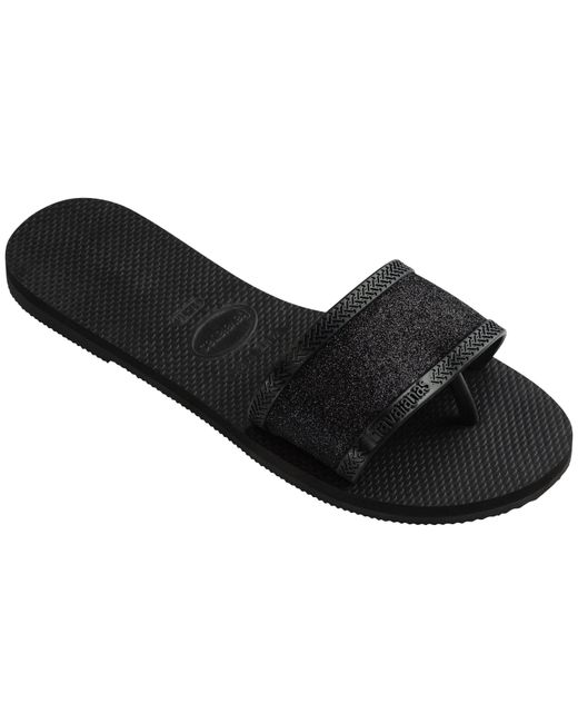 Havaianas Black Angra Glitter Flip Flops