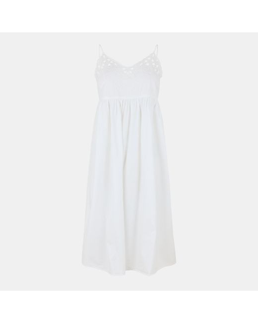 Vero Moda White Vera Spaghetti Strap Midi Dress