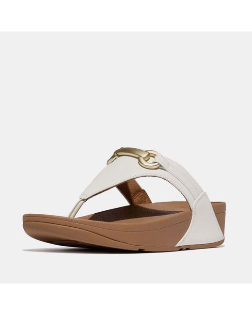 Fitflop White Fit Flop Chunky Snaffle Leather Toe Post Sandals