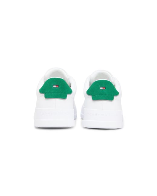 Tommy Hilfiger White Court Leather Low Top Trainers for men