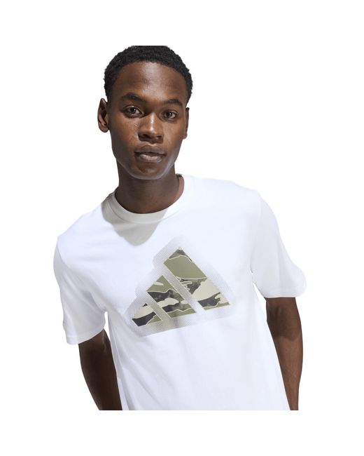 Adidas White Graphic Logo T-Shirt for men