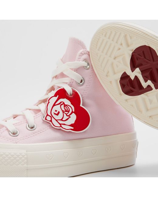 Converse Pink All Star Platform High Top Trainers