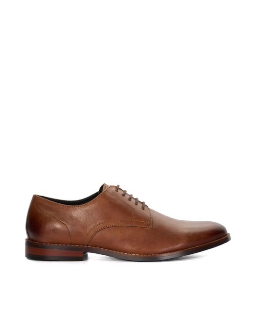 Dune Brown Solomon Derby Shoes for men