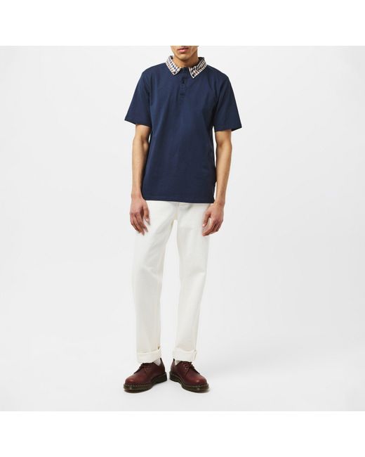 Aquascutum Blue Short Sleeve Polo Shirt for men