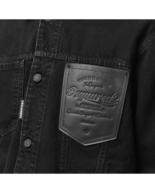 DSquared² Black Logo Patch Denim Jacket for men