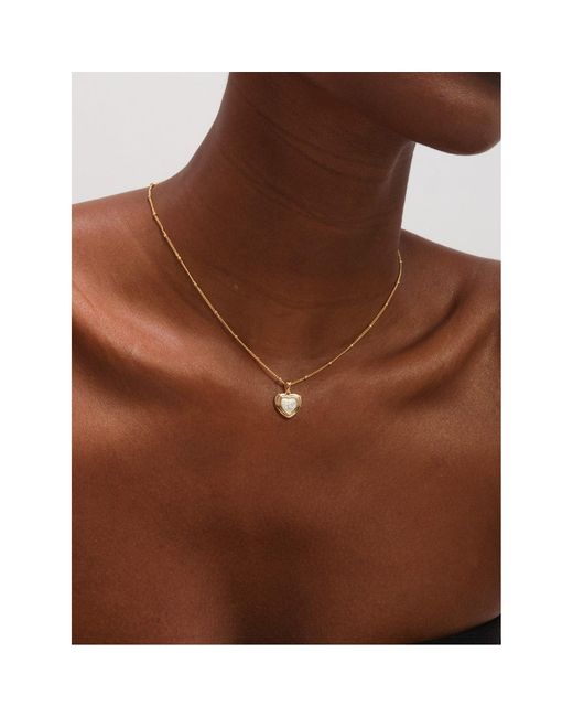 Inicio Metallic Mother Of Pearl Heart Pendant