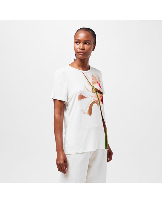 Ted Baker White Print Slim Fit T-Shirt