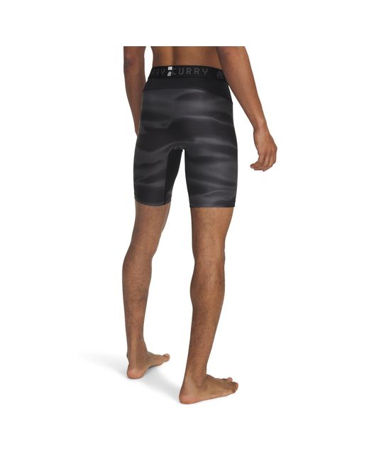 Under Armour Blue Curry Heatgear Printed 9" Shorts Castlerock for men