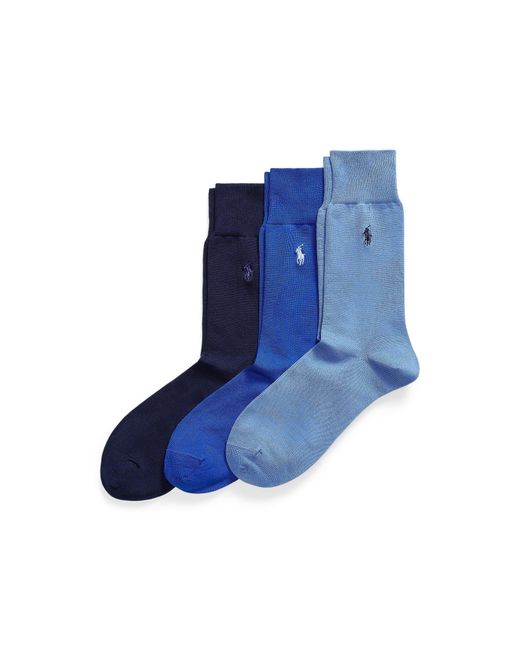 Polo Ralph Lauren Blue 3 Pack Crew Socks for men
