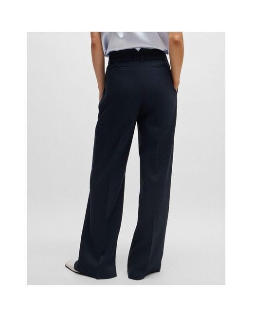Boss Blue Tepiala Wide-Leg Trousers for men