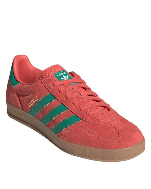 Adidas Originals Red Adults Gazelle Indoor Low-Top Trainers