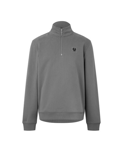 Belstaff Gray Quarter Zip Sweatshirt for men
