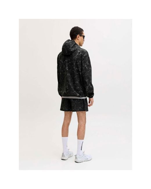 Jack & Jones Black Windbreaker And Shorts Set for men